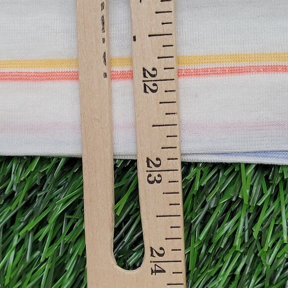 Vintage Par-Four MOD Striped Polo Shirt Womens S/M 18x23 Crop White - Picture 11 of 11